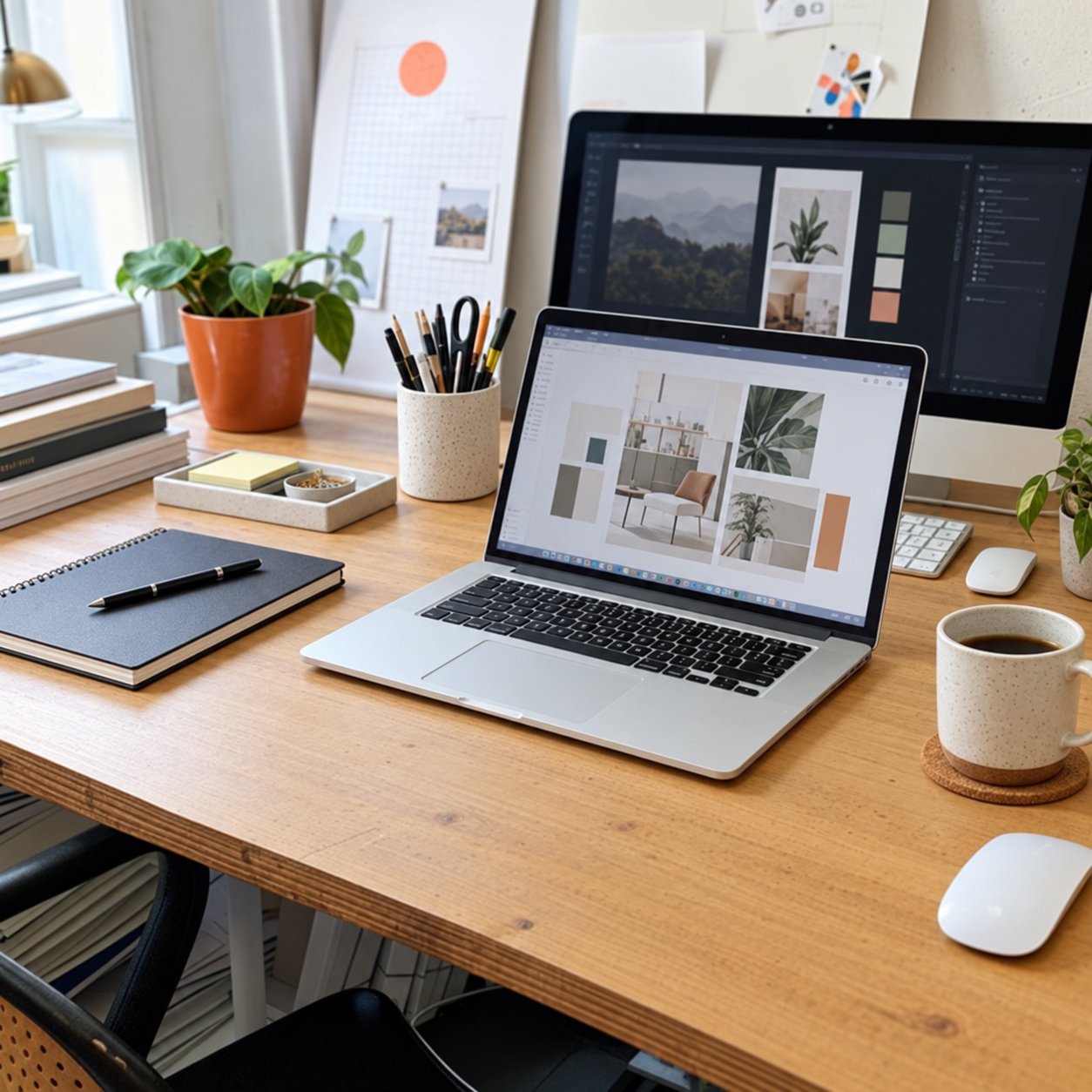 Illustration of an organized workspace with clear priorities and room to focus